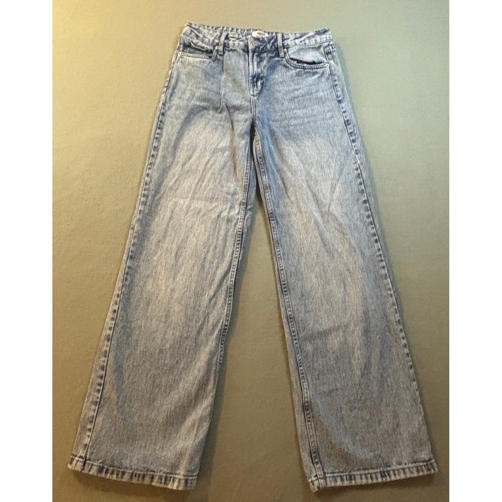 Refuge Denim Skater Low Rise Jeans Womens 03 Blue Acid Wash Wide Leg Y2K Skater
